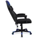 Кресло игровое Оклик 111G черный/синий сиденье черный сетка/ткань с подголов. крестов. пластик черный. Фото товара с разных ракурсов.
